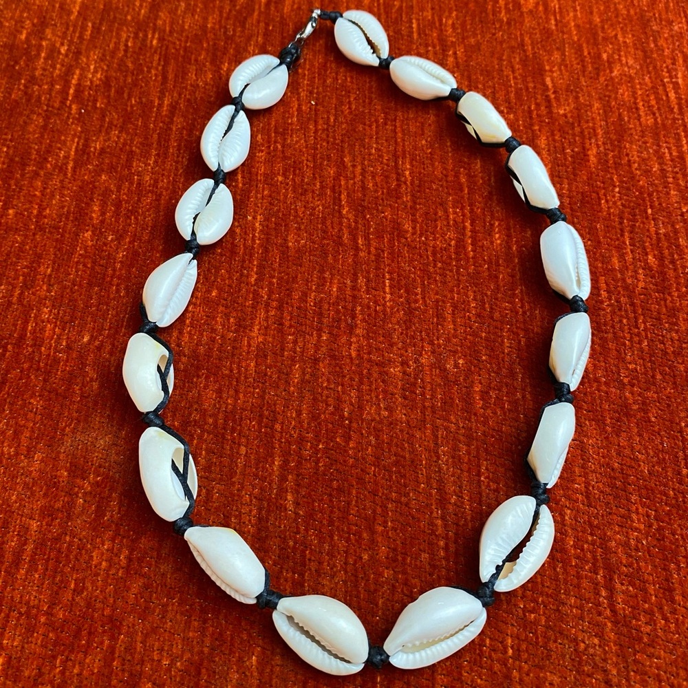 Vintage Handmade African Unisex Cowrie Shell Necklace  Unique Gift Idea